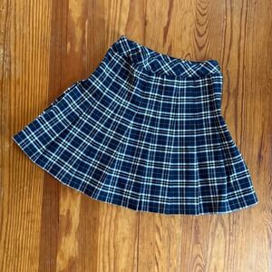 H&M‎ DIVIDED Plaid Pleated Mini Skirt, Above Knee, Blue, School Girl.